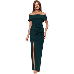 Xscape Formal Evening Gown Women's Size 4 Green Wedding Guest Party Bridesmaid